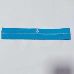 Woman baby blue lululemon headband